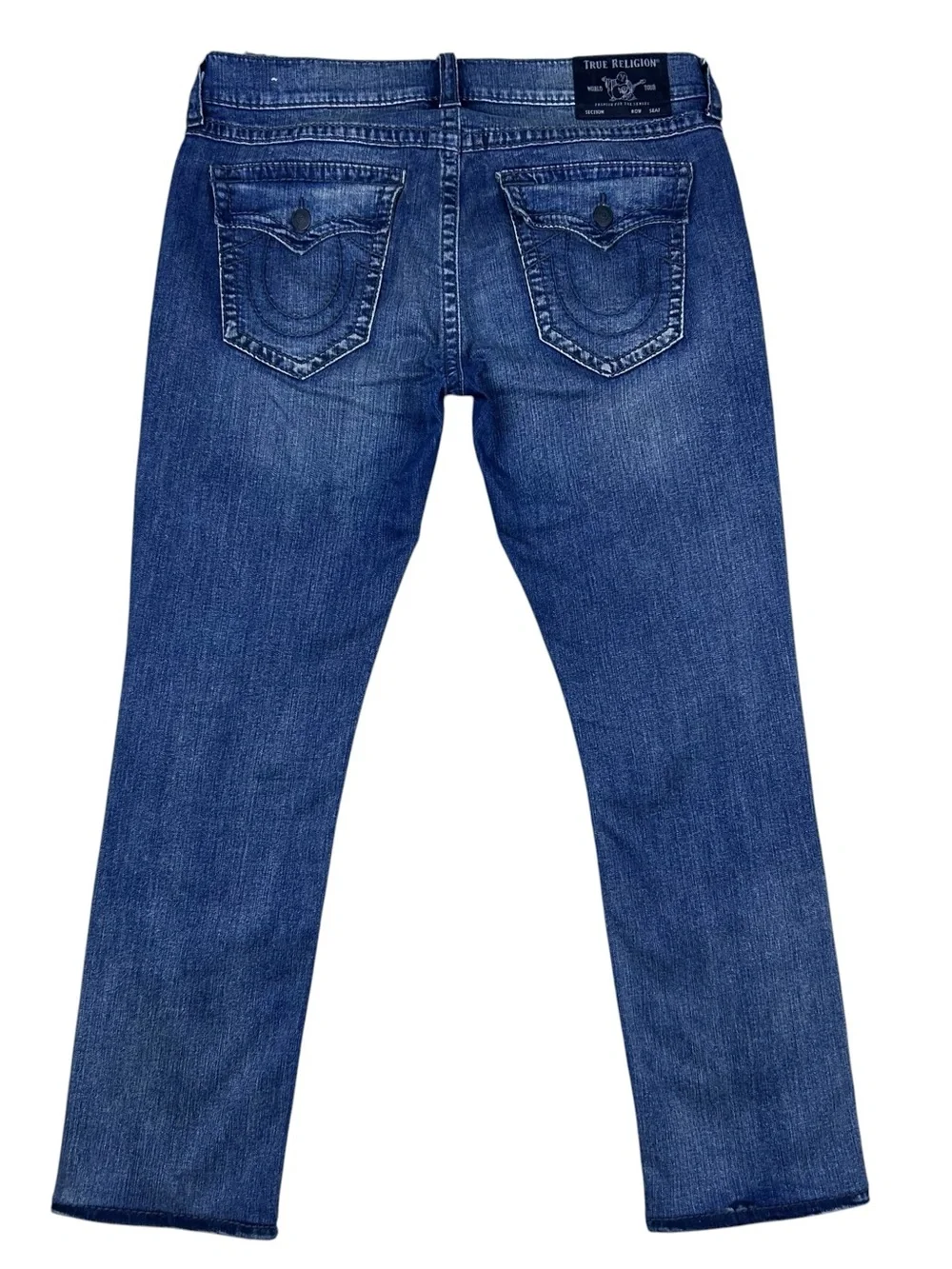 True Religion Ricky Relaxed Straight Super T Jeans Mens 38x32 Flap Pocket Y2K